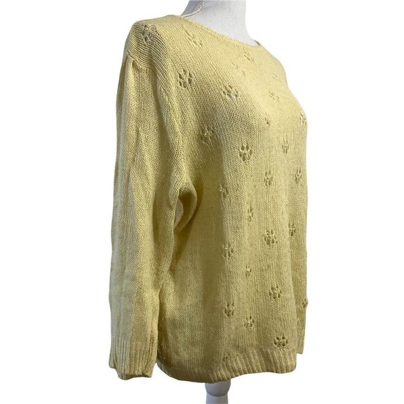Special Events Vintage Light Yellow Sweater Silk Angora Wool Size 18W Beaded Top - Picture 2 of 9